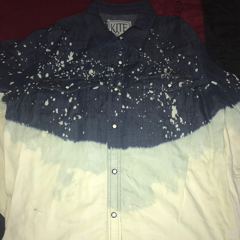 Denim Acid Wash Long Sleeve Shirt