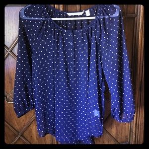 ⬇️$15⬇️ LC LAUREN CONRAD NAVY SHEER BLOUSE