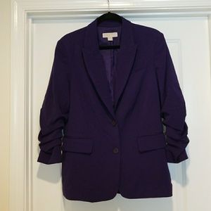 MICHAEL Michael Kors Jackets & Coats - Michael Kors Ruched 3/4 Sleeve Blazer MICHAEL Michael Kors Jackets & Coats - Michael Kors Ruched 3/4 Sleeve Blazer
