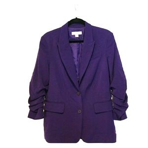 MICHAEL Michael Kors Jackets & Coats - Michael Kors Ruched 3/4 Sleeve Blazer MICHAEL Michael Kors Jackets & Coats - Michael Kors Ruched 3/4 Sleeve Blazer