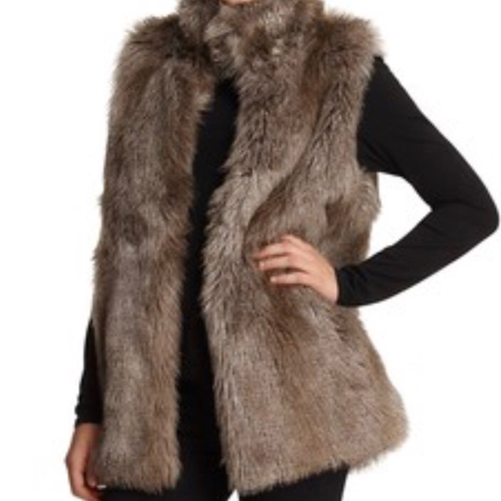AQUA reversible faux fur vest