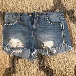Free people blue jean shorts