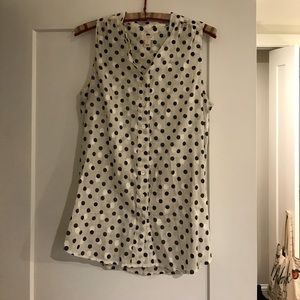 J crew polka dot sleeveless shirt - size 2