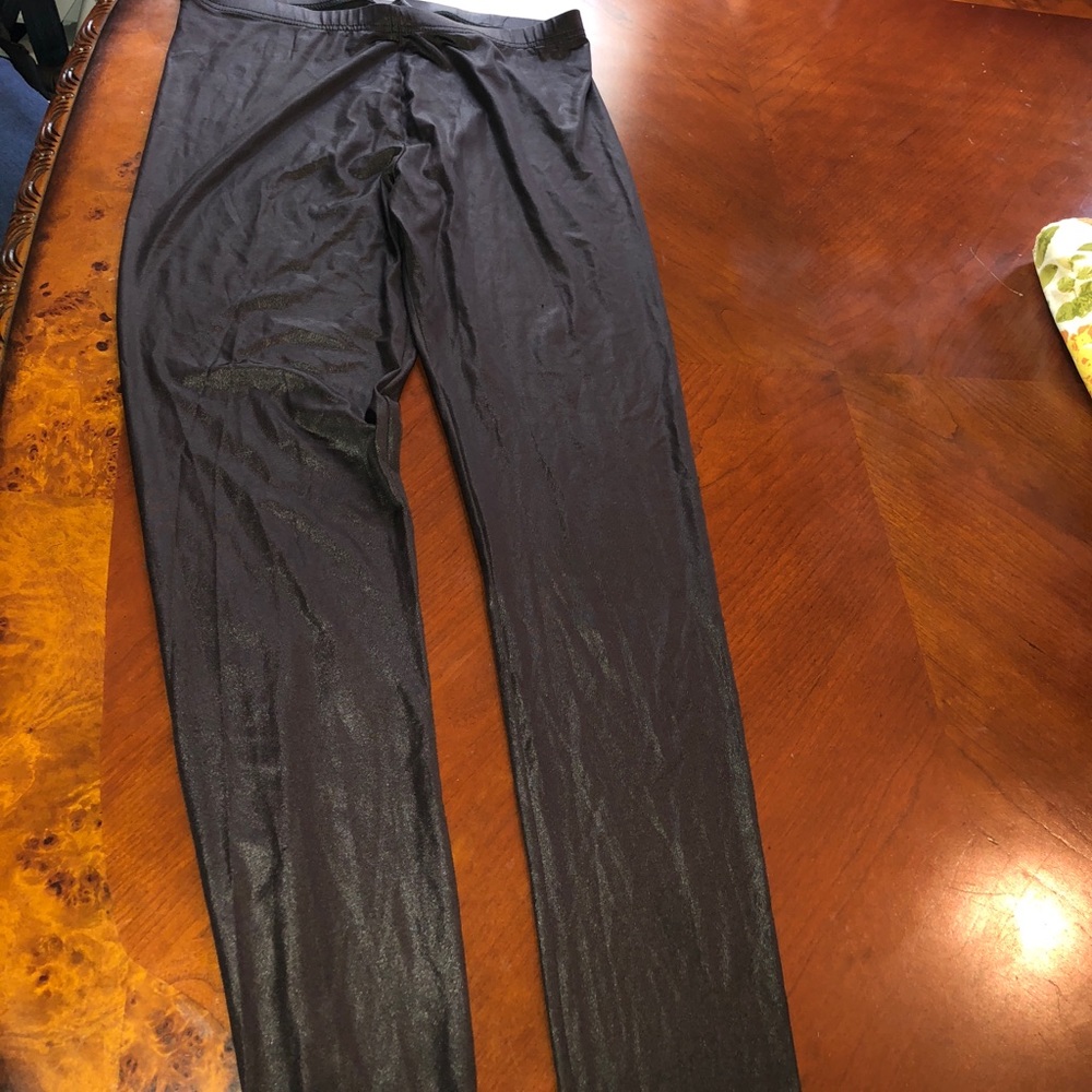 Black faux leather leggings