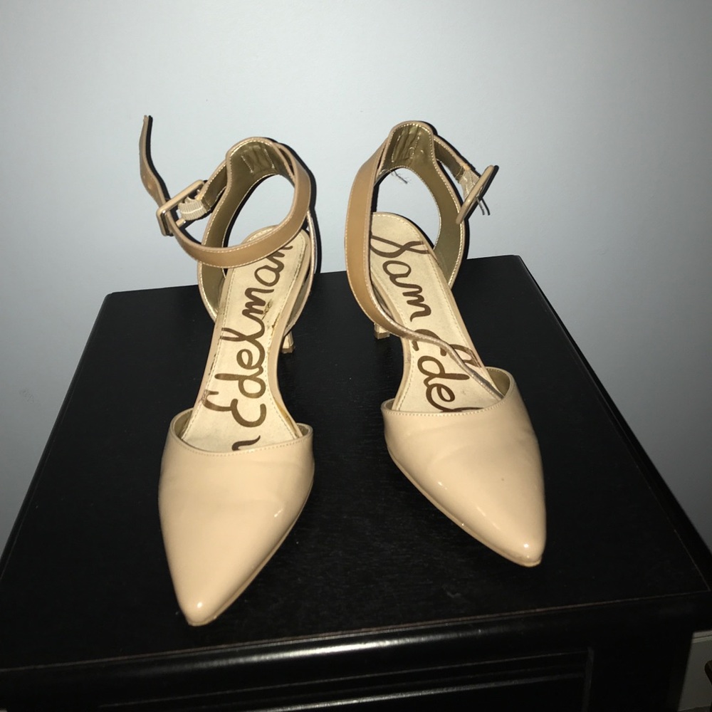 Sam Edelman Ankle Strap Nude Heels