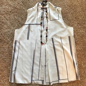 Crosby V-neck Pleated Line Detail Top
