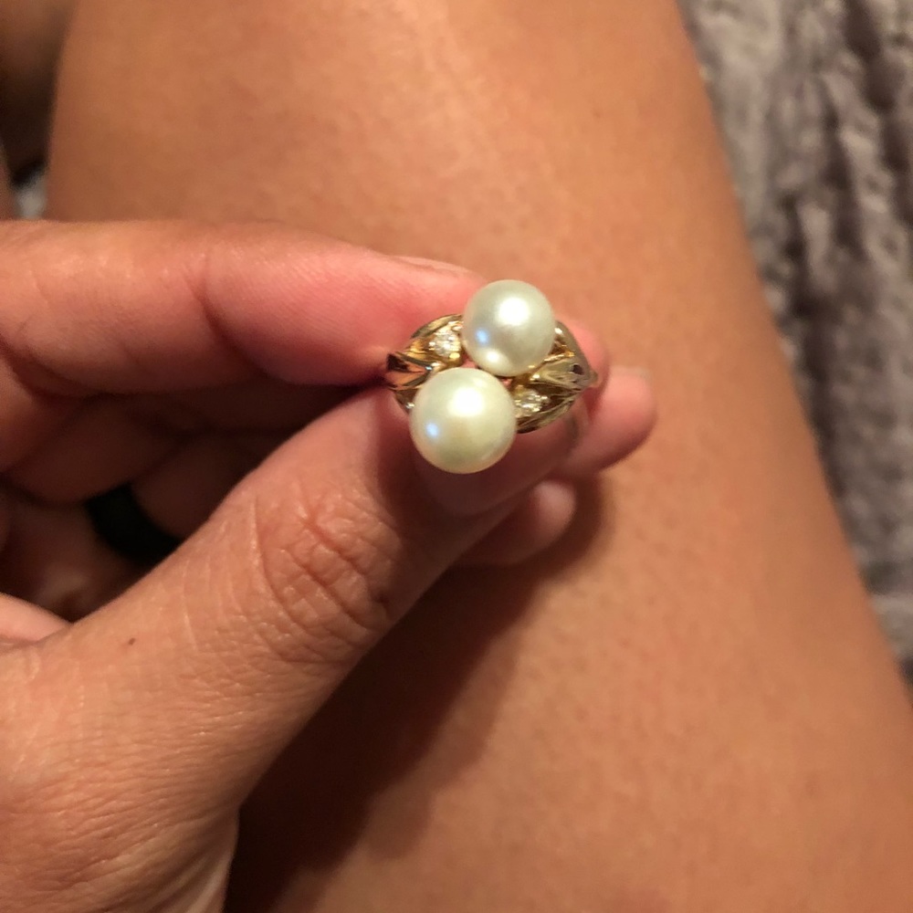 14k Gold Pearl Ring