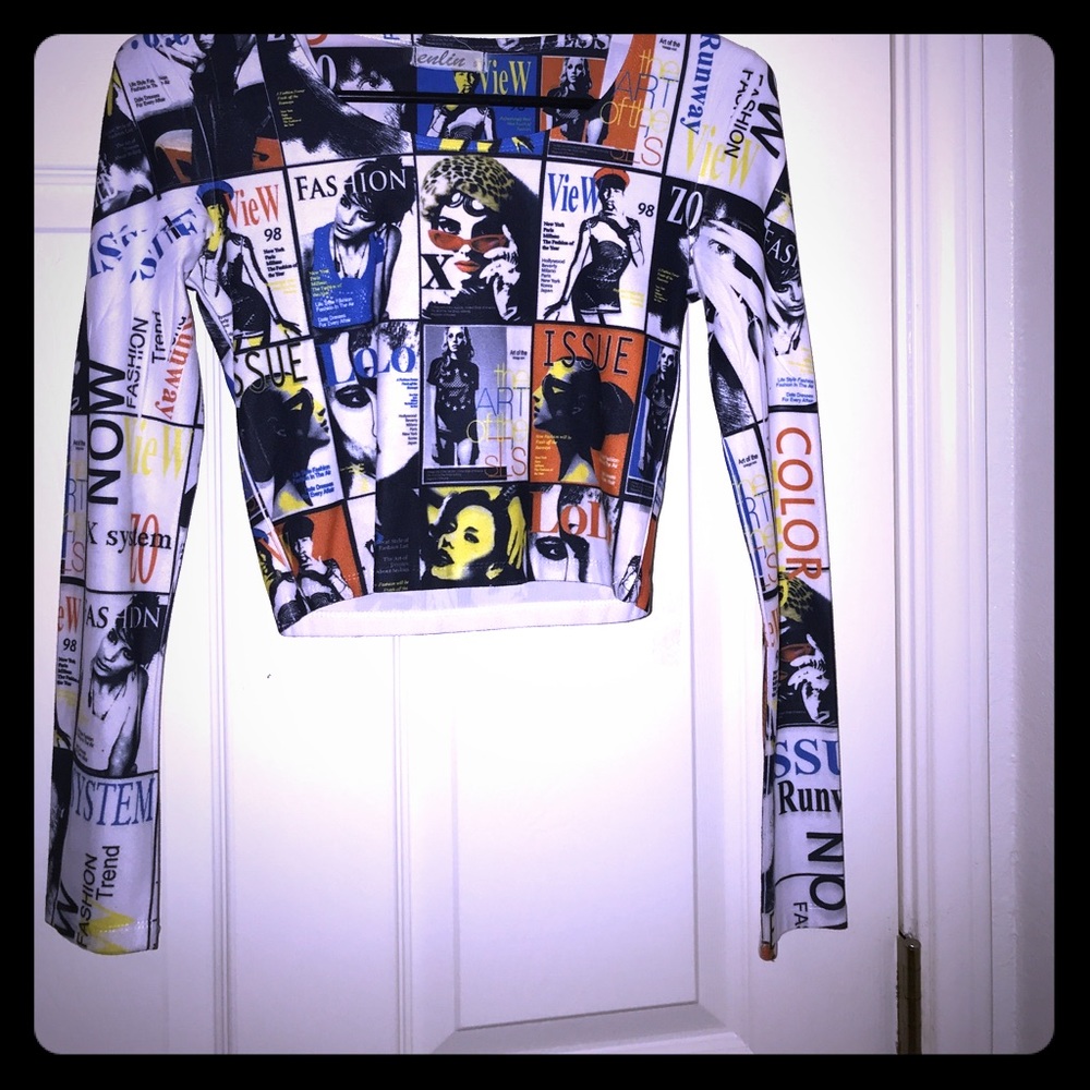 Fashion long sleeve crop top