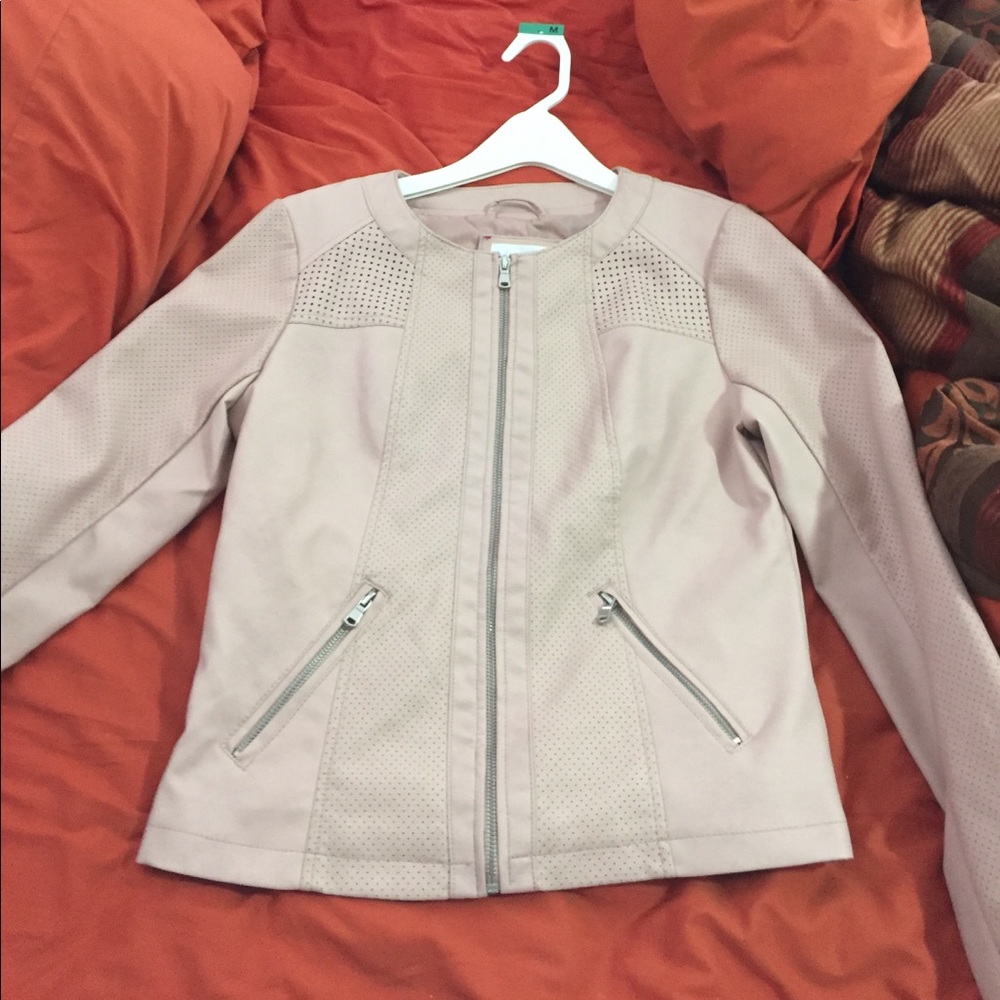 Light pink leather jacket