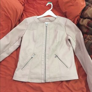 Light pink leather jacket