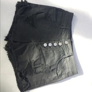 High Rise Dark Gray Jean Shorts