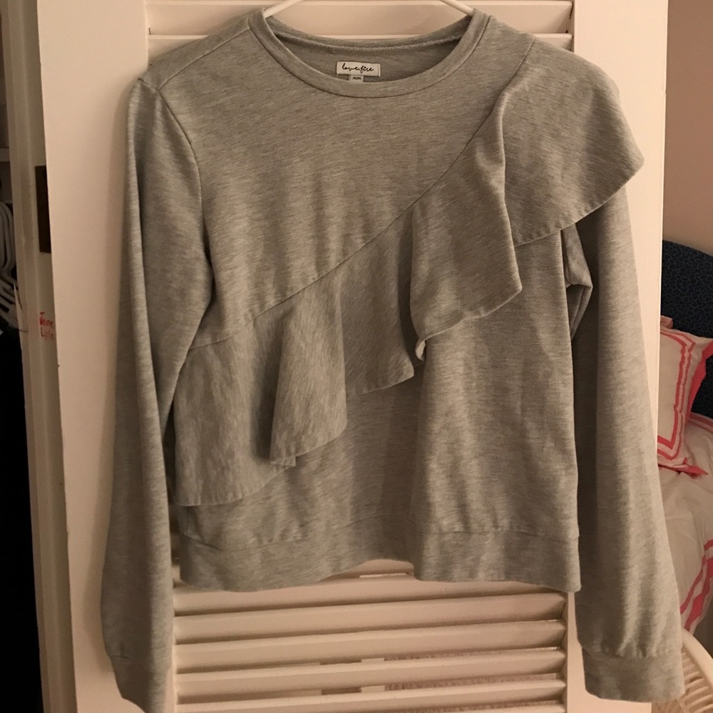 Ruffle Sweatshirt M NWOT