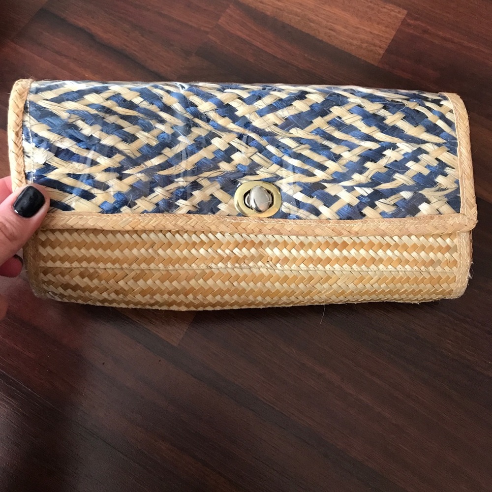Bohemian straw clutch