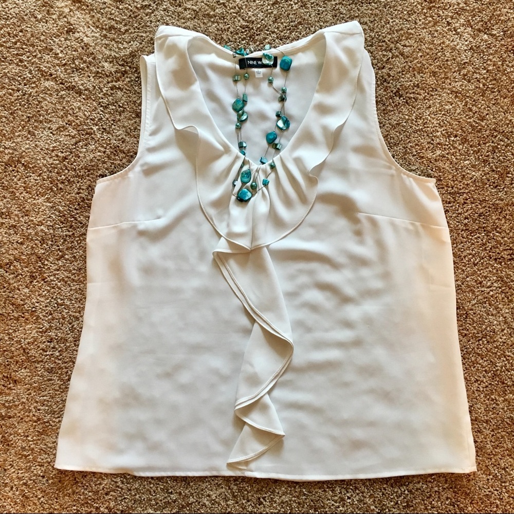 Nine West Sleeveless Ruffle Top