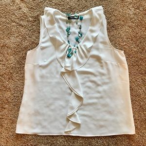 Nine West Sleeveless Ruffle Top