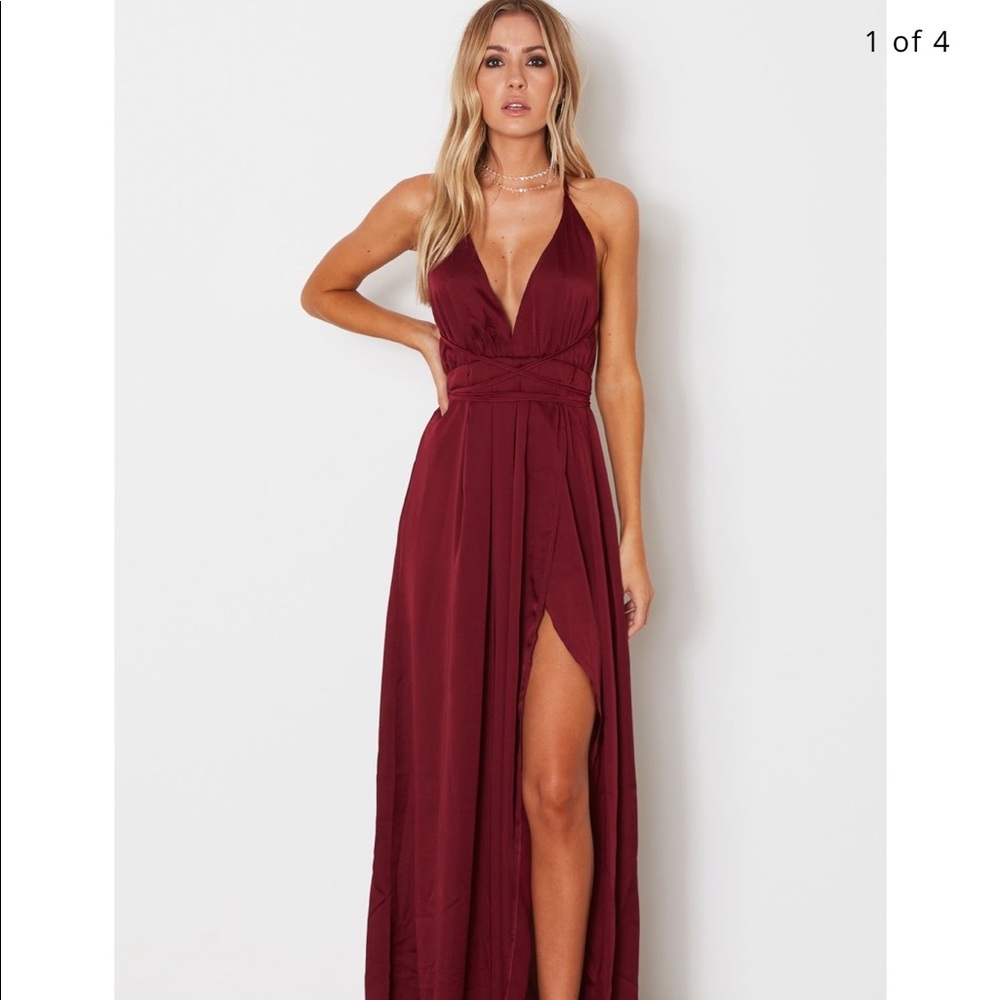 White Fox Akela Maxi Dress Merlot
