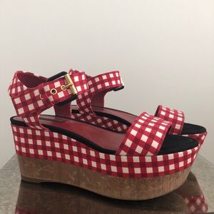 Louis Vuitton Gingham Platform Wedge Sandal