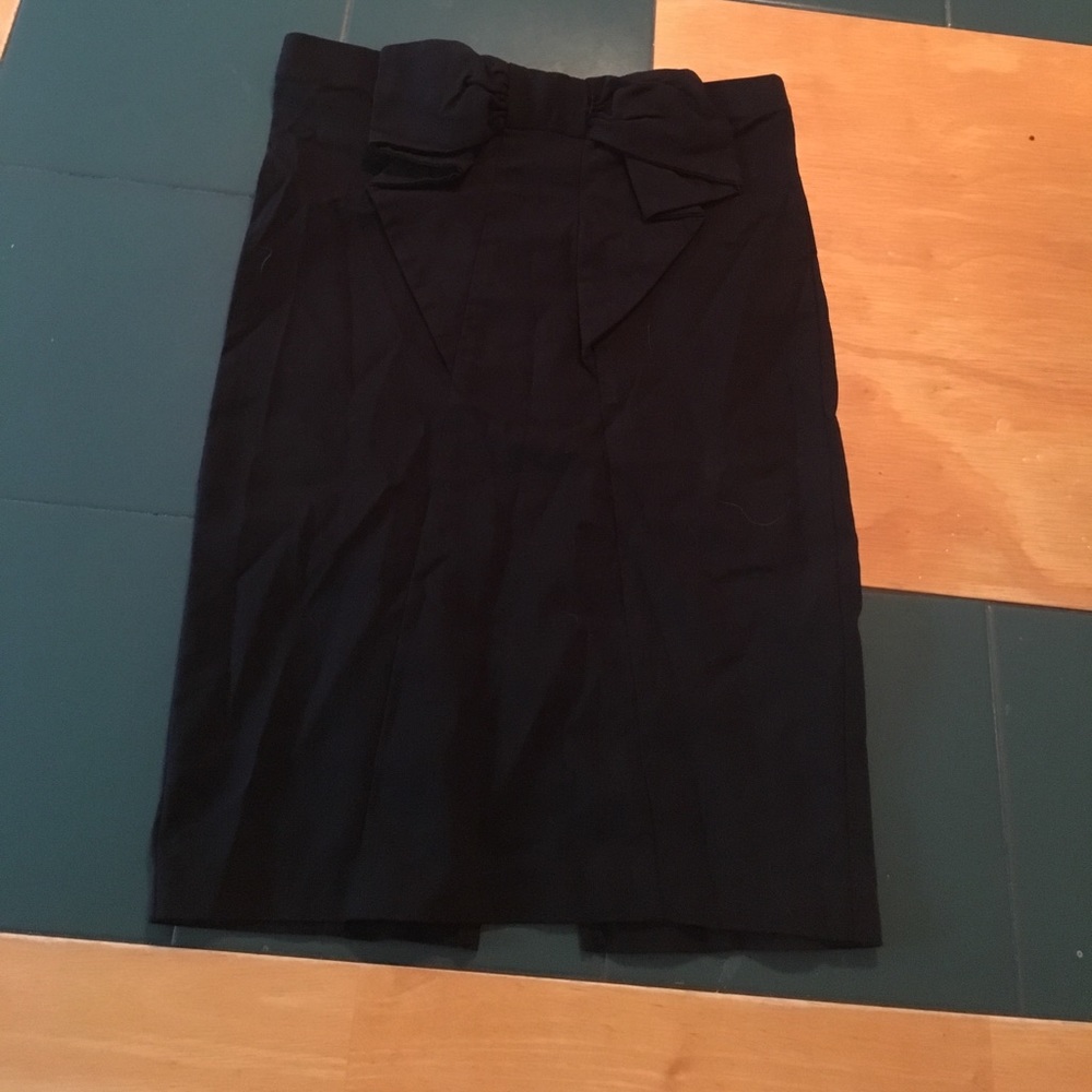 Black A-line Bow Skirt