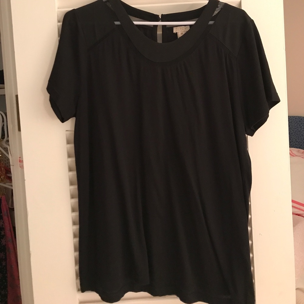 JCREW black top with sheer detailing S NWOT
