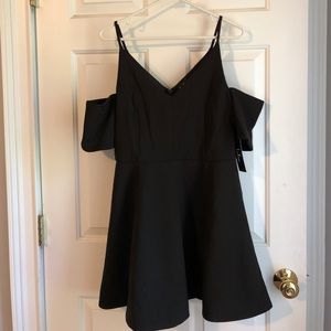 Lulus Black Off the Shoulder Skater dress (XL)