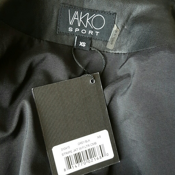 Vakko soft blanket striped faux leather jacket - Picture 7 of 8
