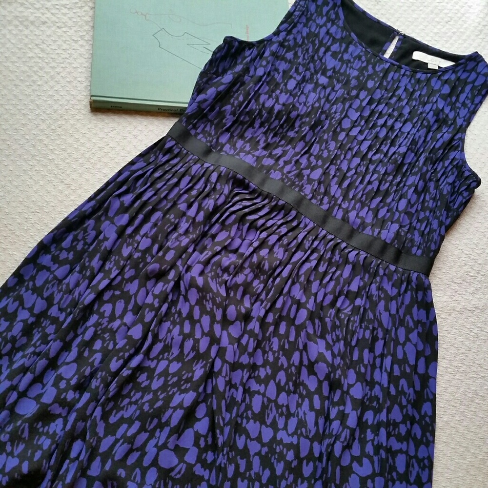 Loft Sz 8 Periwinkle & Black Dress
