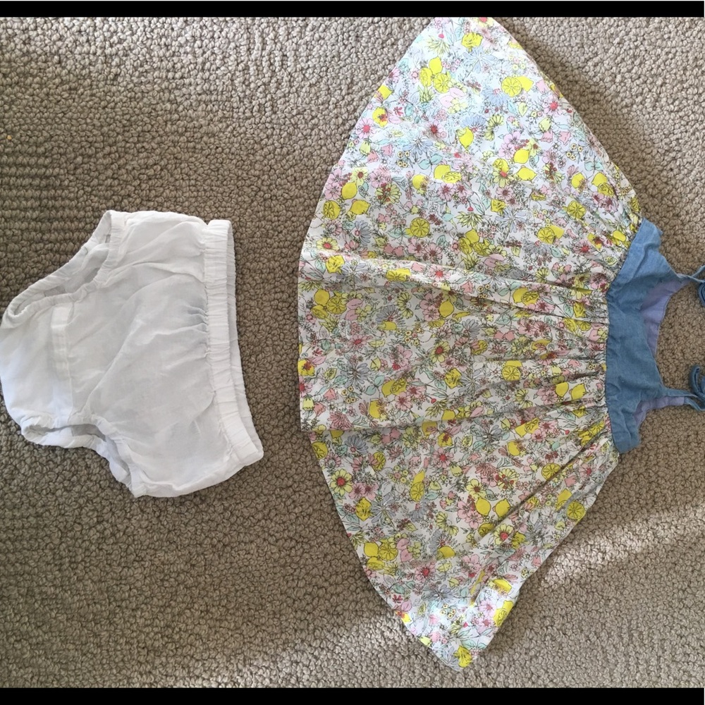 Floral and denim dress