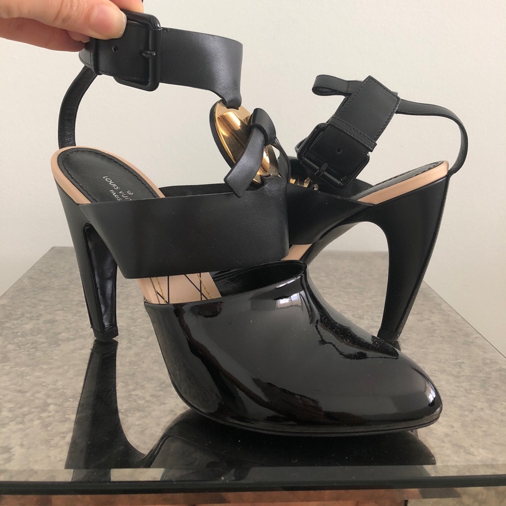 Louis Vuitton High Heel Cage Sandal Gold Ornament