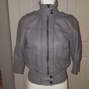 Foe 3/4 sleeves leather jacket