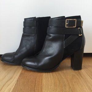 Topshop - Leather and Suede Heeled Boots - 9.5