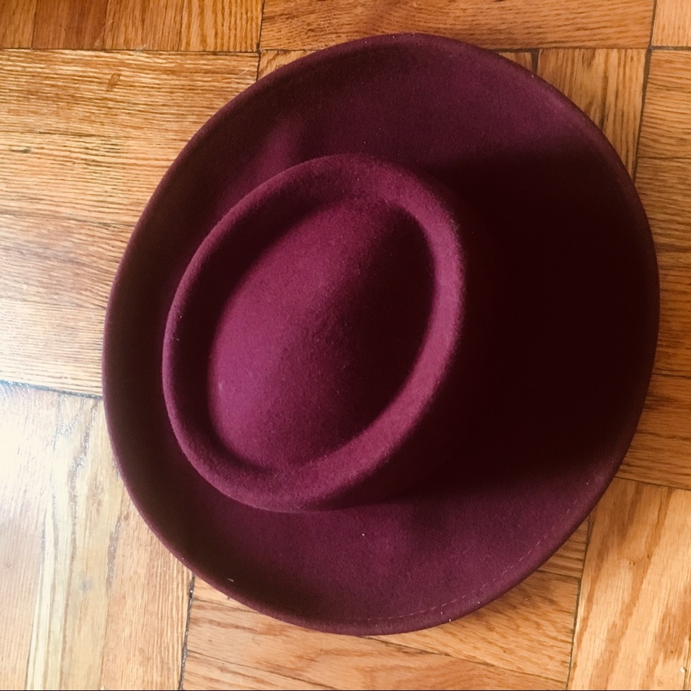 Vintage Maroon Porkpie Felt Hat