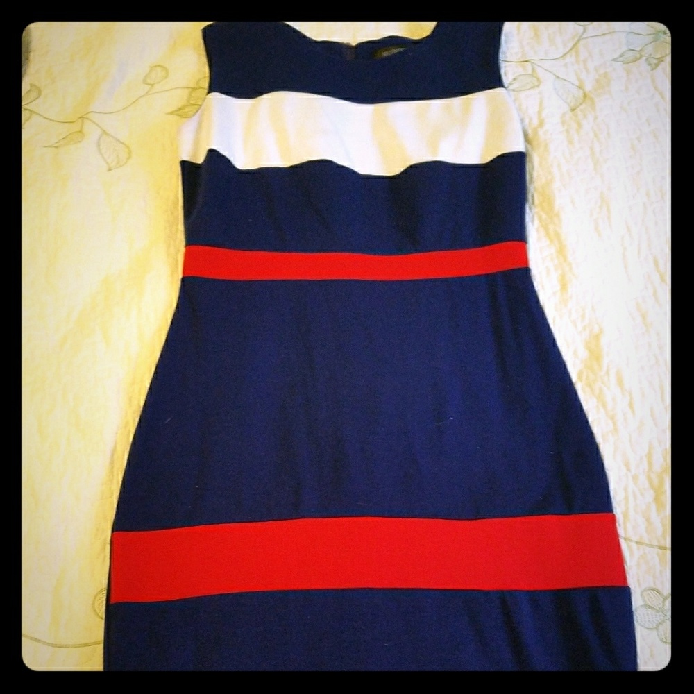 Red, white and blue business dress