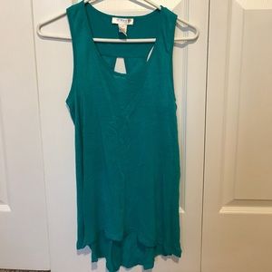 Kenar keyhole back teal shirt