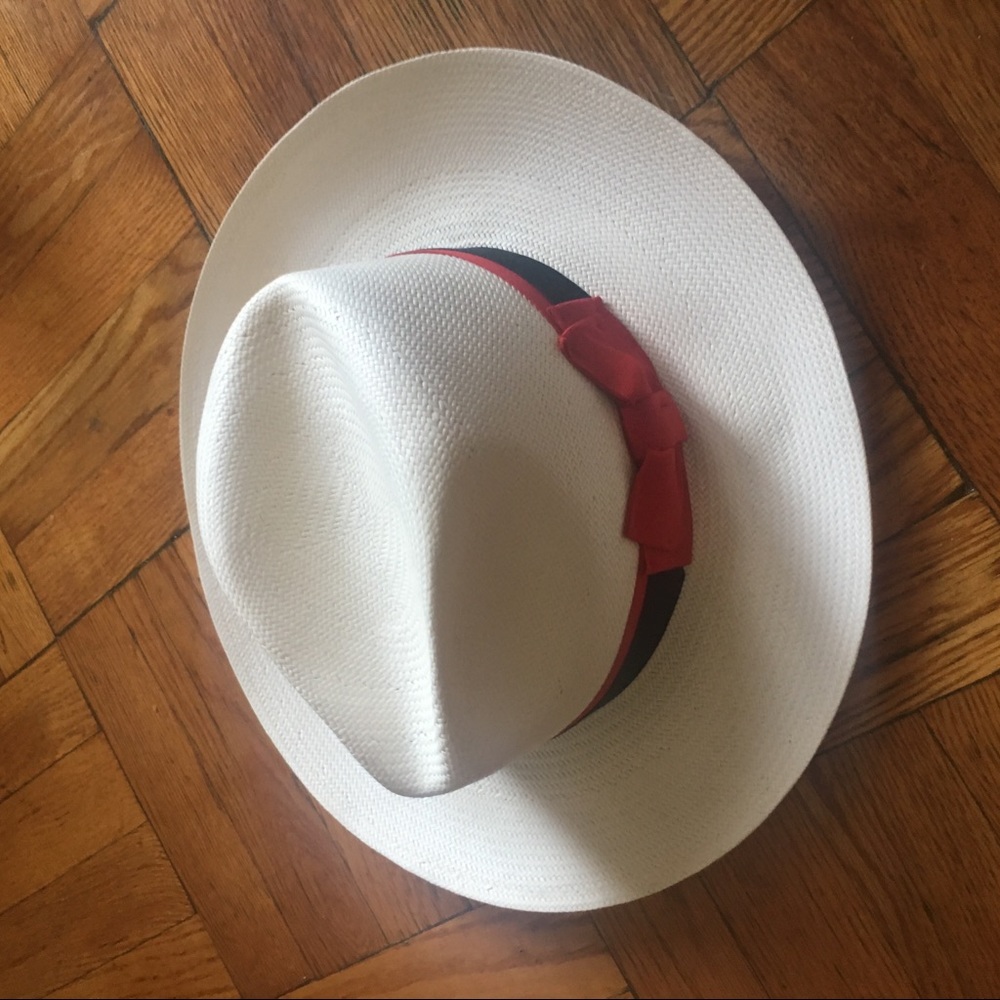 White Handwoven Wide Brim Panama Hat