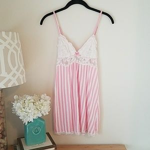 Victoria's Secret Pink and White Stripe Slip