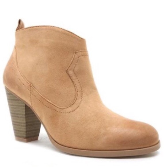 Light brown heeled booties side zip - Picture 3 of 3