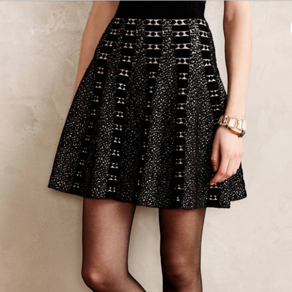 SALE - Anthropologie jacquard knit skater skirt
