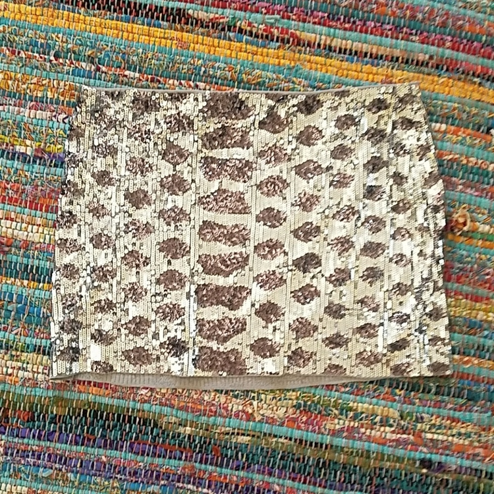 Express Sequin Mini Skirt Size Lg