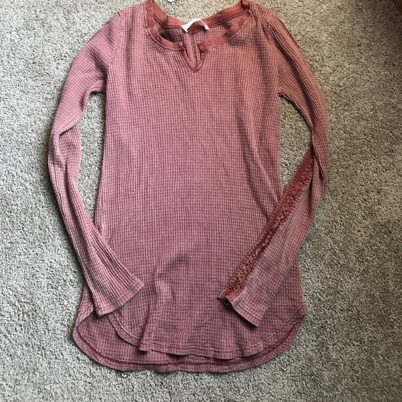 🆕Rust Vintage Waffle Knit Tunic - Picture 5 of 7