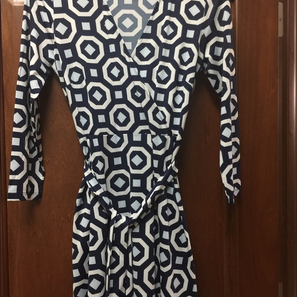 Shades of blue long sleeve dress.