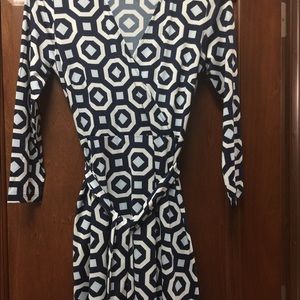 Shades of blue long sleeve dress.