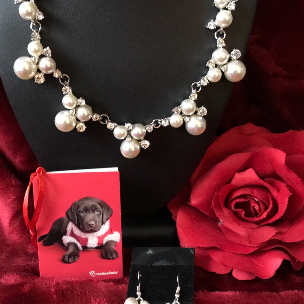 Pearls and clear rhinestones set