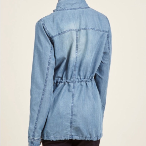 ModCloth Chambray Drawstring Jacket New - Picture 3 of 5