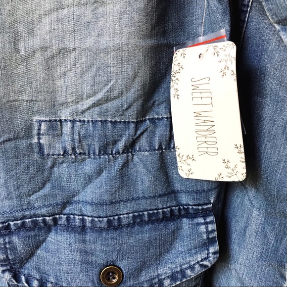 ModCloth Chambray Drawstring Jacket New - Picture 4 of 5