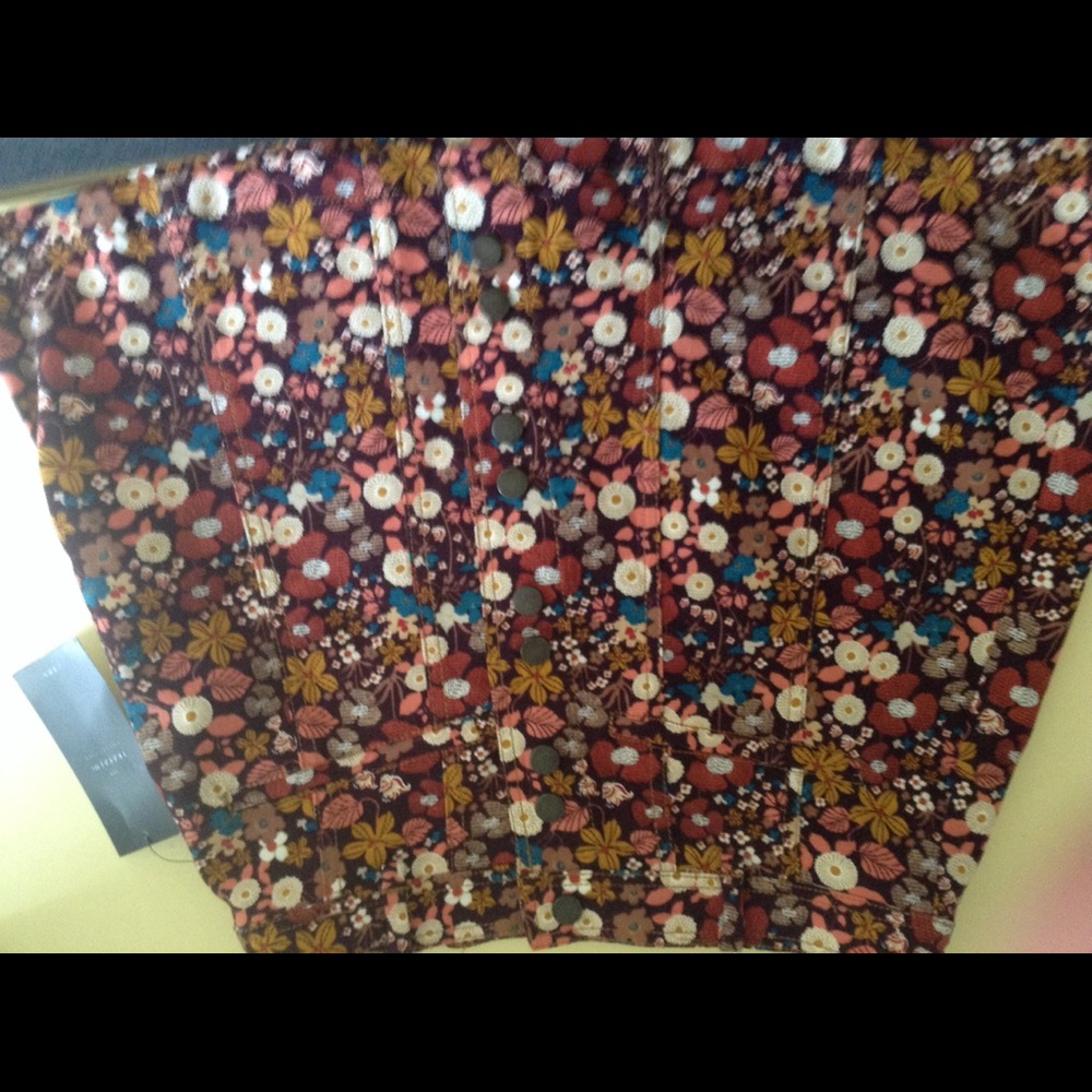 Zara fall button up floral mini skirt