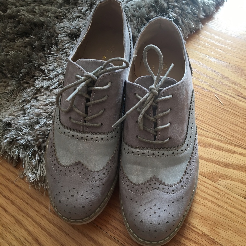 Gray Wingtip Suede Shoes