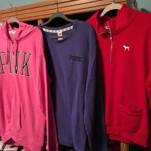 SET OF THREE PINK SWEATSHIRTS