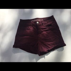 Burgundy American Eagle Jean Shorts