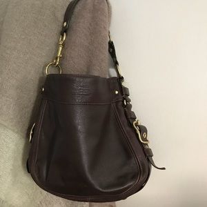 Dark brown leather shoulder bag/purse
