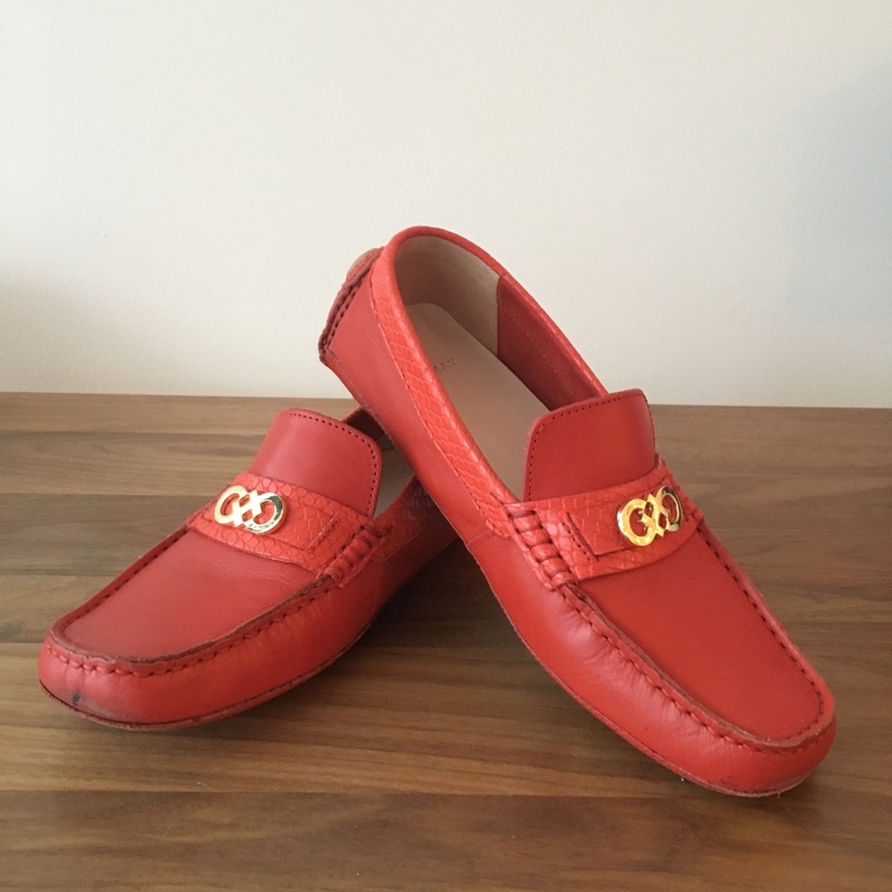 Cole Haan red leather loafers